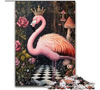 Puzzles pour Adultes et Adolescents 1000 pièces Flamingo Queen Jouet éducatif intellectuel décompressant Cadeaux du Père Noël Secret 26x38cm
