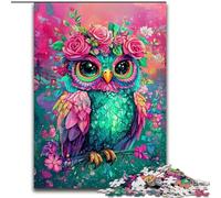 Puzzles pour Adultes et Adolescents 1000 pièces Fleurs Hibou Décompressant Intellectuel Jouet Éducatif Cadeaux Secret du Père Noël 26x38cm