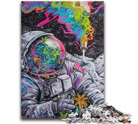 Puzzles pour Adultes et Adolescents 1000 pièces Fumée psychédélique Astronaute Jouet éducatif Anti-Stress Interaction Parent-Enfant pour et 14 Ans 50x75cm