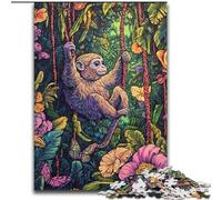 Puzzles pour Adultes et Adolescents 1000 pièces Gibbon de la forêt Tropicale, Jeux éducatifs pour la décoration de la Maison, adaptés à la décoration de Bureau (Taille 26x38cm)