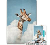 Puzzles pour Adultes et Adolescents, 1000 pièces, Girafe dans Les Nuages, Anti-Stress, défi Difficile, idéal comme Cadeau pour Toute la Famille (75x50cm)