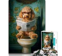 Puzzles pour Adultes et Adolescents, 1000 pièces, Goldendoodle Mignon, Anti-Stress, défi Difficile avec Affiche et fiche de Questions-réponses (75x50cm)