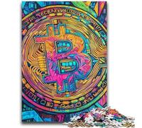 Puzzles pour Adultes et Adolescents 1000 pièces Graffiti Bitcoin Aide Le Cerveau à exercer Jouets addictifs pour cultiver la Patience Convient aux Couples 50x75cm