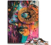 Puzzles pour Adultes et Adolescents 1000 pièces Graffiti Bitcoin Anti-Stress Défi Difficile Idéal comme Cadeau pour Toute la Famille 26x38cm