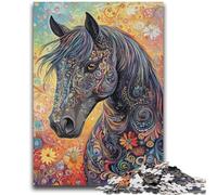 Puzzles pour Adultes et Adolescents 1000 pièces Graffiti Cheval Jeux de détente Jeu éducatif pour Anniversaire, Noël pour et jusqu'à 14 Ans 50x75cm