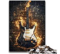 Puzzles pour Adultes et Adolescents 1000 pièces Guitare dorée Jouets de Divertissement Familial Jeu éducatif pour Anniversaire, Noël pour Les 14 Ans et Plus 26x38cm