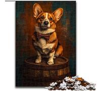 Puzzles pour Adultes et Adolescents 1000 pièces Happy Corgi, Jouets éducatifs et Anti-Stress, Interaction Parent-Enfant (Taille 50x75cm)
