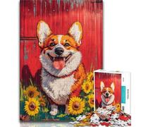 Puzzles pour Adultes et Adolescents 1000 pièces Happy Corgi, Jouets éducatifs, Jeux Anti-Stress, décoration d'intérieur Unique et Cadeaux (75x50cm)