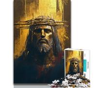 Puzzles pour Adultes et Adolescents 1000 pièces Jésus doré, Aide Le Cerveau à exercer des Jouets addictifs pour cultiver la Patience Collection d'artistes, Beaux-Arts (75x50cm)