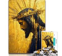 Puzzles pour Adultes et Adolescents, 1000 pièces, Jésus doré, Jouet éducatif et décompressant pour Anniversaire et Noël (75x50cm)