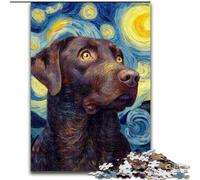 Puzzles pour Adultes et Adolescents 1000 pièces Labrador Ciel Nocturne, Jeu intellectuel pour renforcer l'amour Entre Couples à partir de 14 Ans 50x75cm