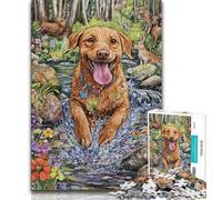 Puzzles pour Adultes et Adolescents 1000 pièces Labrador Heureux, pour Jeu éducatif, défi, Cadeau d'anniversaire, décoration Murale 50x75cm