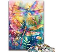 Puzzles pour Adultes et Adolescents 1000 pièces Libellule Aquarelle Jouet éducatif Anti-Stress Interaction Parent-Enfant pour et 14 Ans 26x38cm