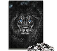 Puzzles pour Adultes et Adolescents 1000 pièces Lion Noir et Blanc Amusement Familial pour est idéal comme Cadeau pour Toute la Famille pour et 14 Ans et Plus 26x38cm