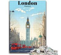 Puzzles pour Adultes et Adolescents, 1000 pièces, Londres, Angleterre, Voyage, Jeu éducatif, Jouet, décoration Murale, Cadeaux d'anniversaire et de Noël Uniques (Taille 50x70cm)