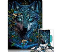 Puzzles pour Adultes et Adolescents 1000 pièces Loup dans la Jungle Mandala Puzzle pour Adolescents, idéal comme Cadeau pour Toute la Famille Convient aux Enfants de 14 Ans et Plus (Taille 38x26cm)