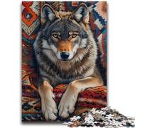 Puzzles pour Adultes et Adolescents 1000 pièces Loup Indien Difficile à compléter mais Amusant et Humoristique Jeu éducatif pour Anniversaire 26x38cm