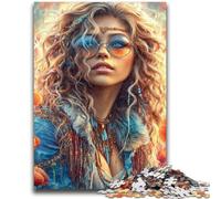 Puzzles pour Adultes et Adolescents 1000 pièces Magnifique Ange Noir féminin Jeu Stimulant et Jeu Familial Idéal comme Cadeau pour Toute la Famille 26x38cm