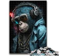 Puzzles pour Adultes et Adolescents 1000 pièces Monkey DJ Anti-Stress Défi Difficile À Offrir en Cadeau pour Toute la Famille 50x75cm