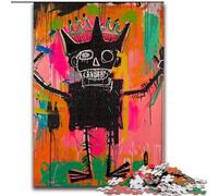 Puzzles pour Adultes et Adolescents, 1000 pièces, Motif Couronne de crâne de Style Basquiat, pour Jeu éducatif, défi, Jouet pour améliorer la mémoire, pour Les 14 Ans et Plus (Taille 26x38cm)