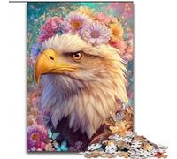 Puzzles pour Adultes et Adolescents, 1000 pièces, Motif Fleurs et Aigle, Jeu Stimulant et Familial avec des pièces de Formes aléatoires entièrement emboîtables (Taille 50x75cm)