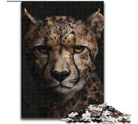 Puzzles pour Adultes et Adolescents, 1000 pièces, Motif léopard Noir et doré, Jeu intellectuel, Cadeau d'anniversaire, décoration Murale pour Les 14 Ans et Plus (Taille 26x38cm)