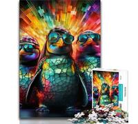 Puzzles pour Adultes et Adolescents, 1000 pièces, Motif Pingouin coloré, Anti-Stress, défi Difficile, idéal comme Cadeau pour Toute la Famille (38x26cm)