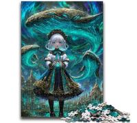 Puzzles pour Adultes et Adolescents 1000 pièces Mystérieuse Elfe Fille Jouet éducatif Anti-Stress Interaction Parent-Enfant pour et 14 Ans 26x38cm