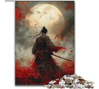 Puzzles pour Adultes et Adolescents 1000 pièces Ninja sous la Lune de Sang, Chaque pièce est Unique - Jeu Familial Stimulant pour Les 14 Ans (Taille 50x75cm)