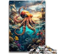 Puzzles pour Adultes et Adolescents 1000 pièces Ocean Octopus, Jouets de Divertissement Familial, Jeu éducatif pour Anniversaire et Noël, à partir de 14 Ans, 26x38cm