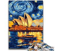 Puzzles pour Adultes et Adolescents 1000 pièces Opéra de Sydney la Nuit Jeu Stimulant et Jeu éducatif en Famille pour Anniversaire, Noël 26x38cm