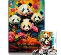 Puzzles pour Adultes et Adolescents 1000 pièces Panda Animal, Jouet éducatif Anti-Stress, idéal comme Cadeau pour Toute la Famille (75x50cm)