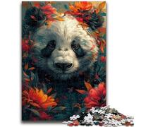 Puzzles pour Adultes et Adolescents 1000 pièces Panda en Fleur Puzzle 1000 pièces, Parfait pour Les soirées de Jeux, Jouet coloré pour la Maison (75x50cm)