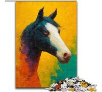 Puzzles pour Adultes et Adolescents 1000 pièces Peinture à l'huile de Cheval, adaptés aux Personnes de 14 Ans et Plus Jeux éducatifs Cadeaux du Père Noël Secret (Taille 50x75cm)