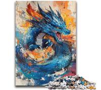 Puzzles pour Adultes et Adolescents 1000 pièces Peinture à l'huile Dragon Anti-Stress Défi Difficile À Offrir en Cadeau à Toute la Famille 26x38cm