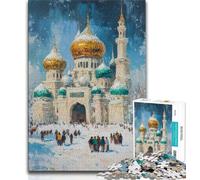 Puzzles pour Adultes et Adolescents, 1000 pièces, Peinture à l'huile sur Une mosquée, Jouet éducatif Anti-Stress, idéal comme Cadeau pour Toute la Famille, 38x26cm