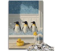 Puzzles pour Adultes et Adolescents 1000 pièces Pingouin prenant Un Bain Puzzle 1000 pièces, Parfait pour Les soirées Jeux, Jouet coloré pour la Maison (75x50cm)