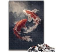 Puzzles pour Adultes et Adolescents 1000 pièces Poissons Koi pour et à partir de 14 Ans Jeu Pratique Jeu de Noël Cadeaux 26x38cm