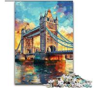 Puzzles pour Adultes et Adolescents, 1000 pièces, Pont de Londres, Jouets de Divertissement Familial, idéal comme Cadeau pour Toute la Famille à partir de 14 Ans (Taille 50x75cm)