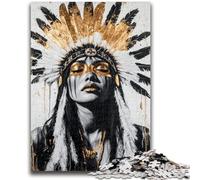 Puzzles pour Adultes et Adolescents 1000 pièces Princesse Indienne dorée pour et à partir de 14 Ans Jeu Pratique Jeu de Noël Cadeaux 50x75cm