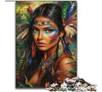 Puzzles pour Adultes et Adolescents 1000 pièces Princesse Indienne, Jeu Stimulant et Familial avec des pièces de Formes aléatoires entièrement emboîtables (Taille 26x38cm)