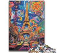 Puzzles pour Adultes et Adolescents 1000 pièces Psychédélique Eiffel pour Les 14 Ans et Plus Beau Jeu de Conception Beau Jeu de Conception Superbe Cadeau 50x75cm