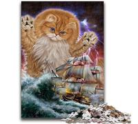 Puzzles pour Adultes et Adolescents 1000 pièces Puzzle Monstre Titan Chat Kraken Jeu éducatif Défi Jouet Décoration Murale Cadeaux d'anniversaire et de Noël Uniques 50x75cm