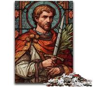 Puzzles pour Adultes et Adolescents 1000 pièces Puzzle Saint A Vitrail Aide Le Cerveau à exercer Jouets addictifs pour cultiver la Patience Décoration Murale 50x75cm