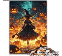 Puzzles pour Adultes et Adolescents 1000 pièces Puzzle Sorcière d'halloween, entraînez Votre Cerveau et Vos Mains Anniversaire et Cadeaux Uniques pour Les 14 Ans et Plus 26x38cm