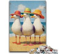 Puzzles pour Adultes et Adolescents 1000 pièces Puzzle Trois mouettes Aide Le Cerveau à exercer Jouets addictifs pour cultiver la Patience Convient aux Couples 26x38cm