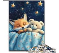 Puzzles pour Adultes et Adolescents 1000 pièces Renard et Teddy, à partir de 14 Ans, Jeux éducatifs à Domicile, Jouets à Faire soi-même, œuvres d'art, Cadeau (Taille 50x75cm)
