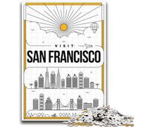 Puzzles pour Adultes et Adolescents 1000 pièces San Francisco, Californie Jeu Stimulant et éducatif en Famille pour Anniversaire et Noël (Taille 38x26cm)