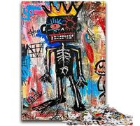 Puzzles pour Adultes et Adolescents 1000 pièces, Style Basquiat, tête de Mort, Couronne, Aide Le Cerveau à exercer, Jouets addictifs pour cultiver la Patience, décoration Murale 26x38cm