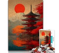 Puzzles pour Adultes et Adolescents, 1000 pièces, Style Temple Japonais, Jouet éducatif et décompressant pour Anniversaire et Noël (38x26cm)